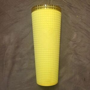 Starbucks Meadow Yellow Grid Soft Touch Tumbler Venti 24 oz